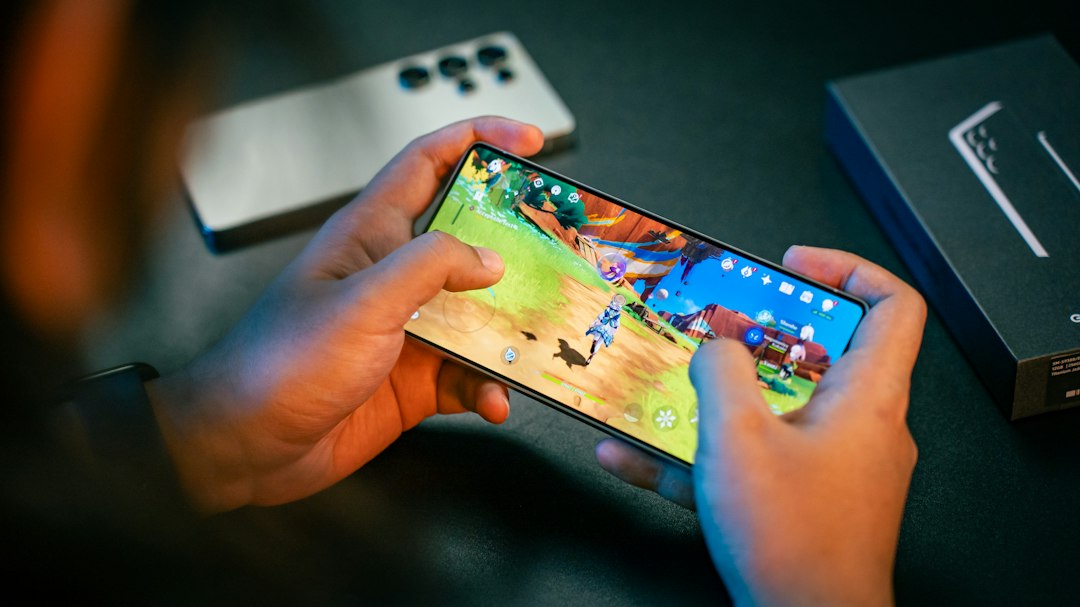 A person playing a game on their phone